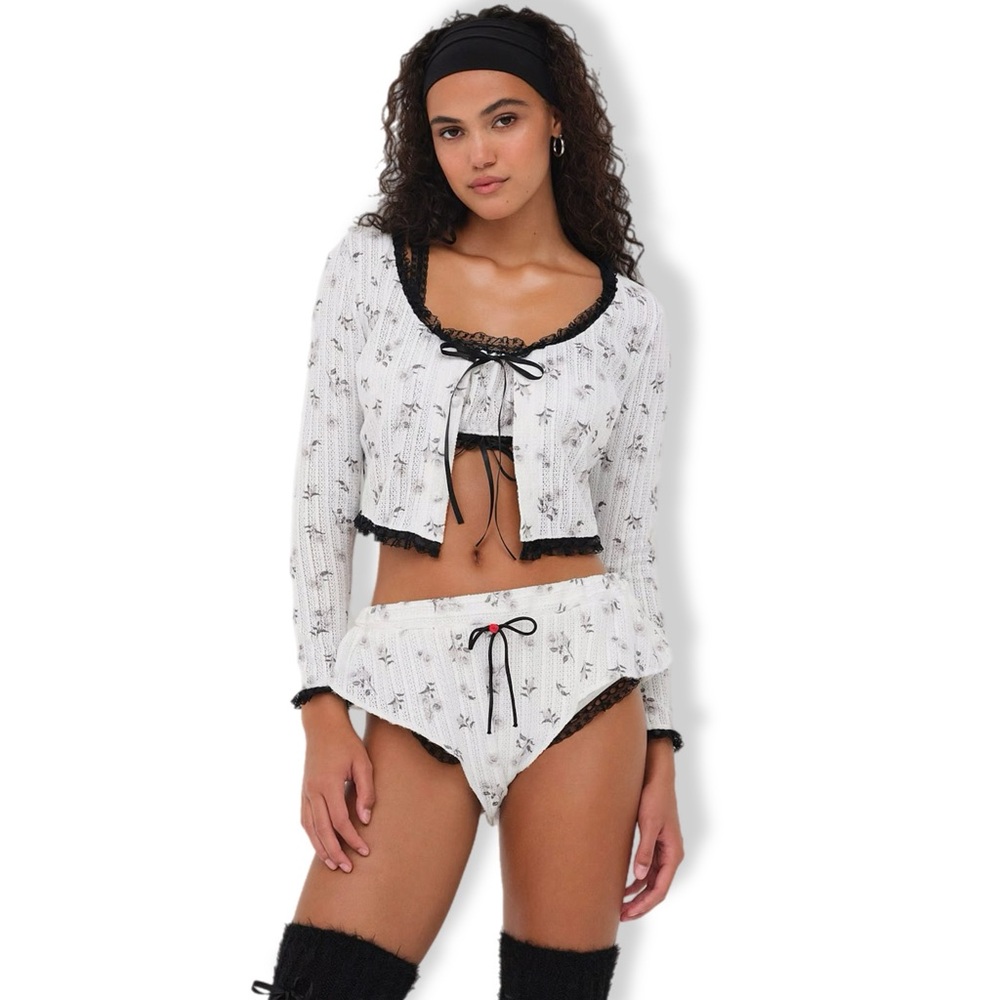 FOR LOVE & LEMONS Fawn Cardigan & bralette XXS